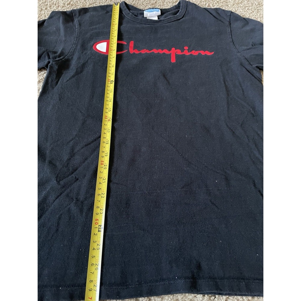 Champion Long Sleeve T-Shirt Black Red Graphic Logo Vintage Retro Medium JBHS - Picture 6 of 10